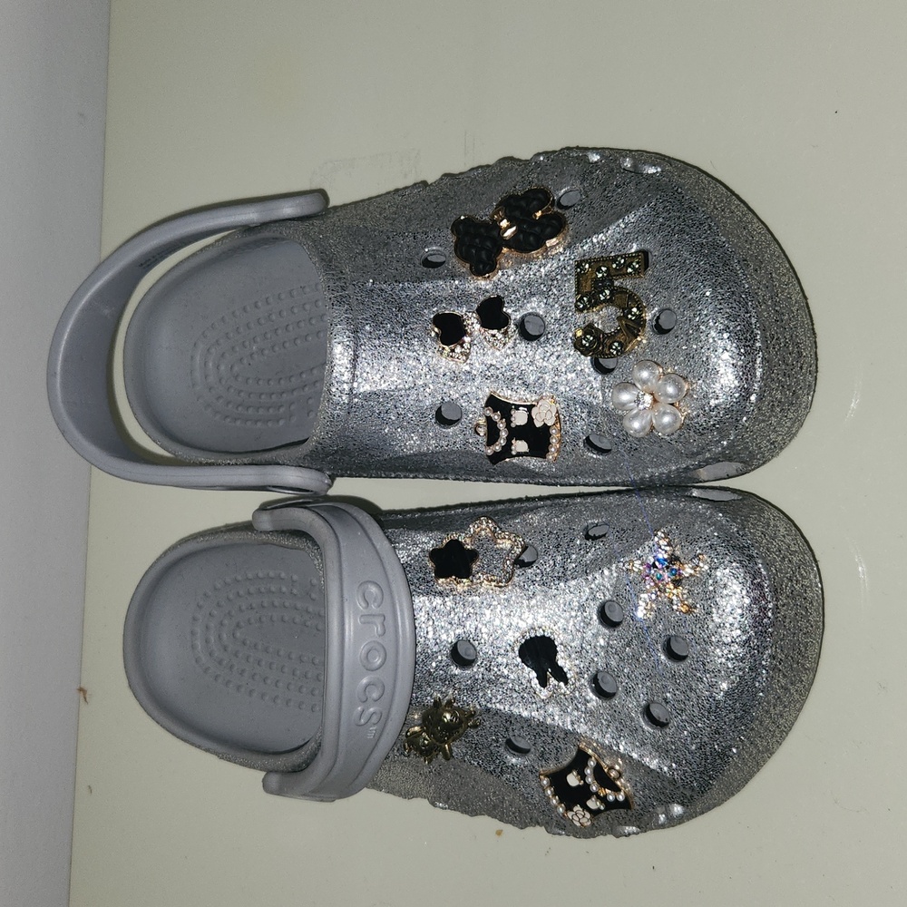 CROCS BAYA SILVER GLITTER CLOG